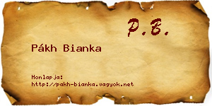 Pákh Bianka névjegykártya